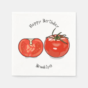 Abbildung des Tomaten-Cartoon Serviette