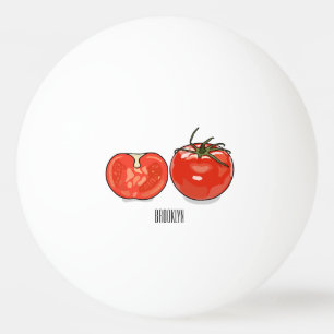Abbildung des Tomaten-Cartoon Tischtennisball