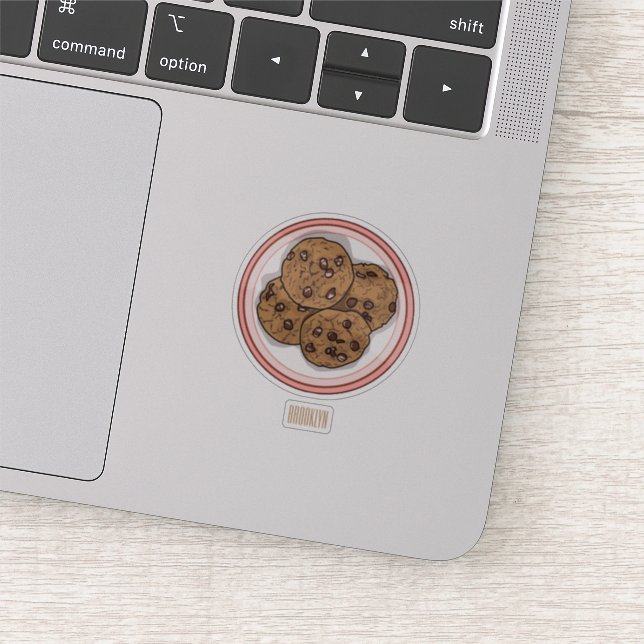 Abbildung eines Chocolate Chip Cookie Cartoon Aufkleber (Ausschnitt)