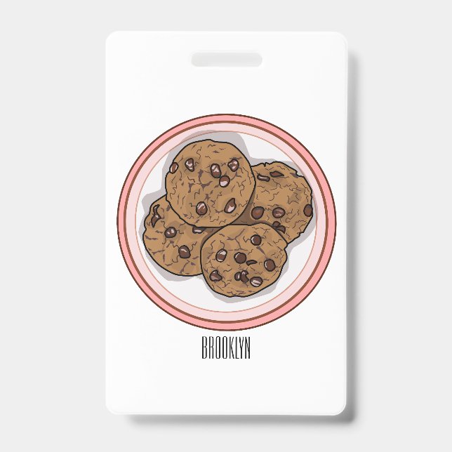Abbildung eines Chocolate Chip Cookie Cartoon Ausweis (Vorderseite)