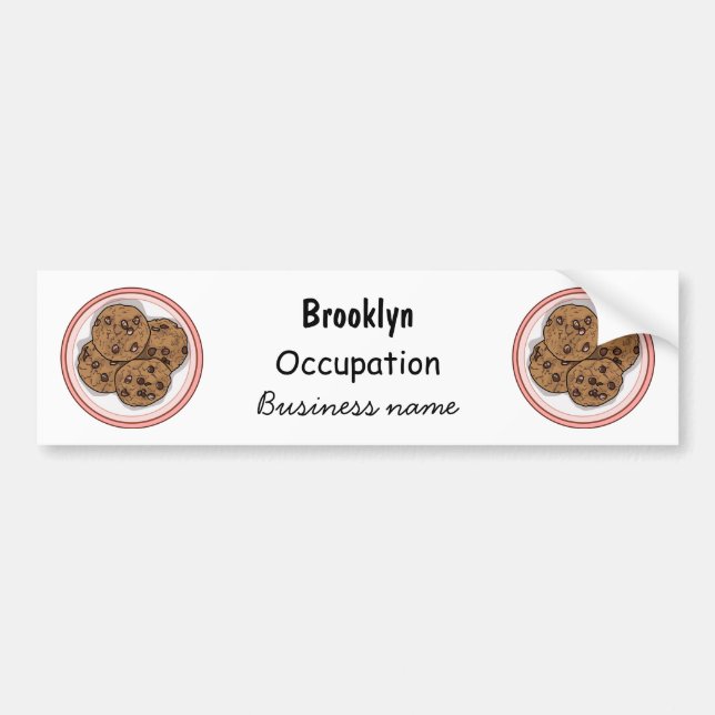 Abbildung eines Chocolate Chip Cookie Cartoon Autoaufkleber (Vorne)