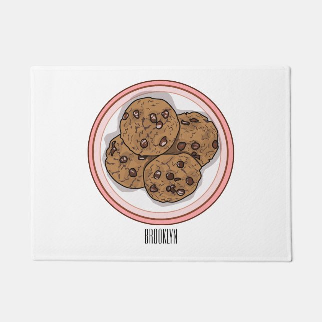 Abbildung eines Chocolate Chip Cookie Cartoon Fußmatte (Vorderseite)