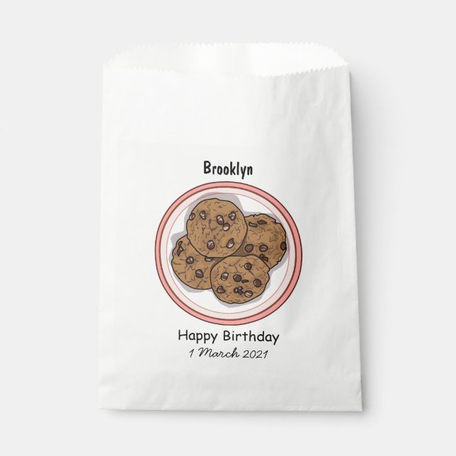 Abbildung eines Chocolate Chip Cookie Cartoon Geschenktütchen (Vorderseite)