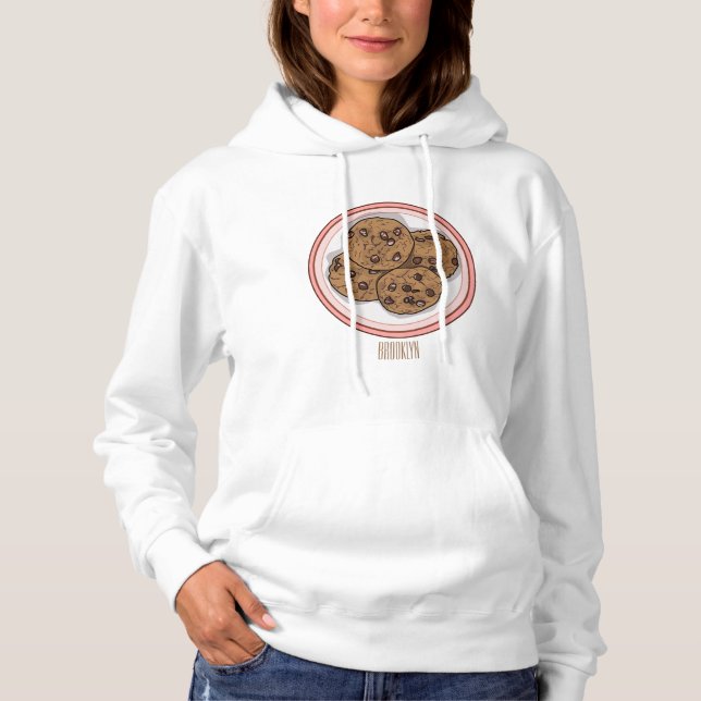 Abbildung eines Chocolate Chip Cookie Cartoon Hoodie (Vorderseite)