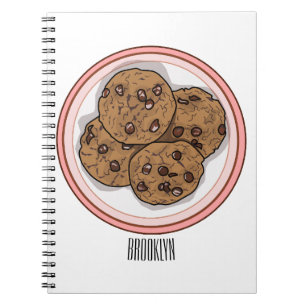 Abbildung eines Chocolate Chip Cookie Cartoon Notizblock