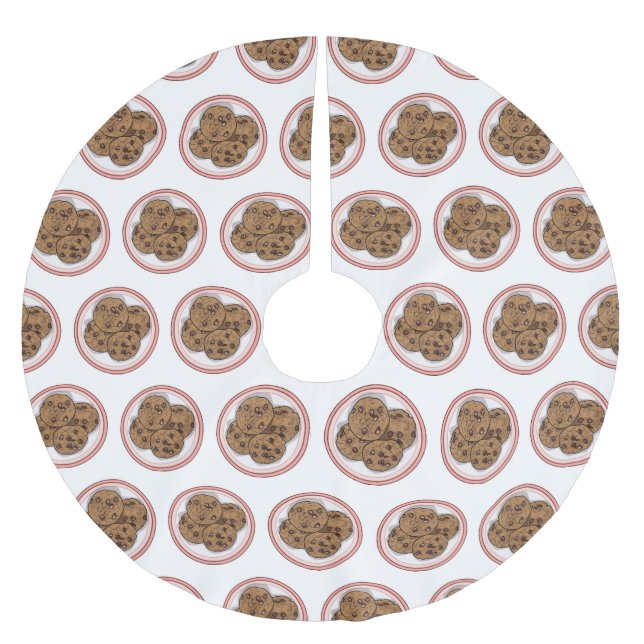 Abbildung eines Chocolate Chip Cookie Cartoon Polyester Weihnachtsbaumdecke (Vorderseite)