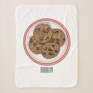 Abbildung eines Chocolate Chip Cookie Cartoon Sherpadecke