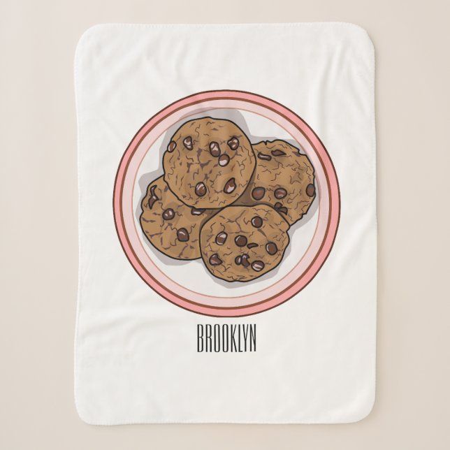 Abbildung eines Chocolate Chip Cookie Cartoon Sherpadecke (Vorderseite)