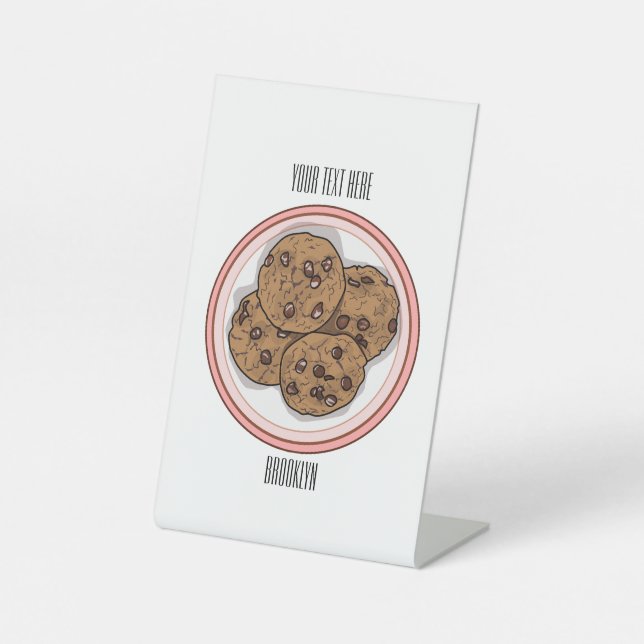 Abbildung eines Chocolate Chip Cookie Cartoon Sockelschild (Vorderseite)