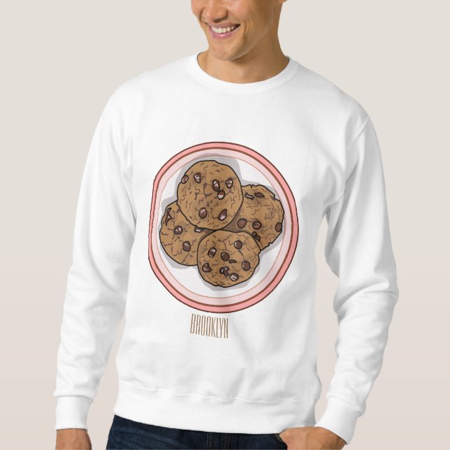Abbildung eines Chocolate Chip Cookie Cartoon Sweatshirt (Vorderseite)