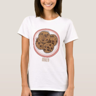 Abbildung eines Chocolate Chip Cookie Cartoon T-Shirt