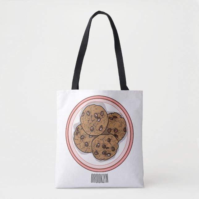 Abbildung eines Chocolate Chip Cookie Cartoon Tasche (Vorderseite)