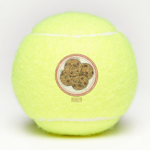Abbildung eines Chocolate Chip Cookie Cartoon Tennisbälle