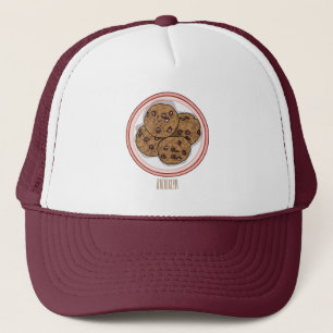 Abbildung eines Chocolate Chip Cookie Cartoon Truckerkappe