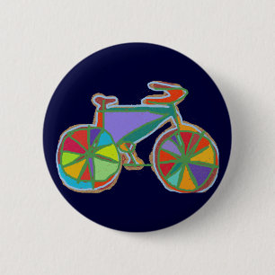 Abbildung eines farbigen Fahrrads Button