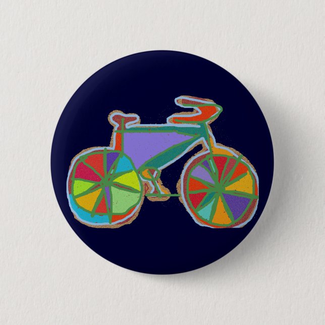 Abbildung eines farbigen Fahrrads Button (Vorderseite)