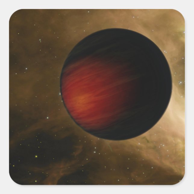 Abbildung eines Hot Jupiter namens HD 149026b Quadratischer Aufkleber (Vorderseite)