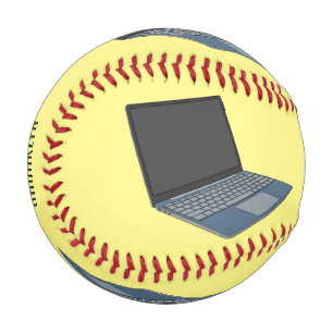 Abbildung eines Laptop-Cartoon Baseball