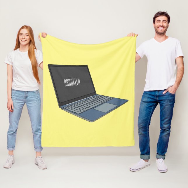 Abbildung eines Laptop-Cartoon Fleecedecke (Beispiel)