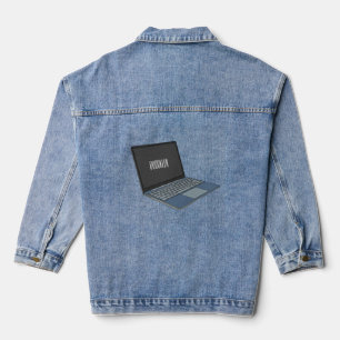 Abbildung eines Laptop-Cartoon Jeansjacke