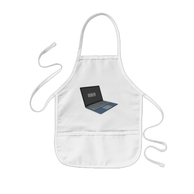 Abbildung eines Laptop-Cartoon Kinderschürze (Vorne)