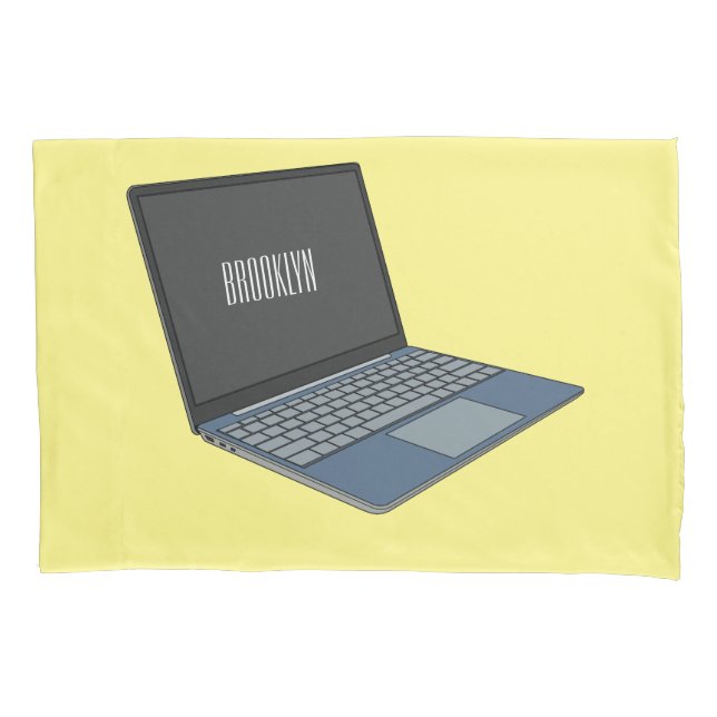 Abbildung eines Laptop-Cartoon Kissenbezug (Vorderseite)