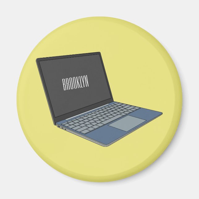 Abbildung eines Laptop-Cartoon Magnet (Vorne)