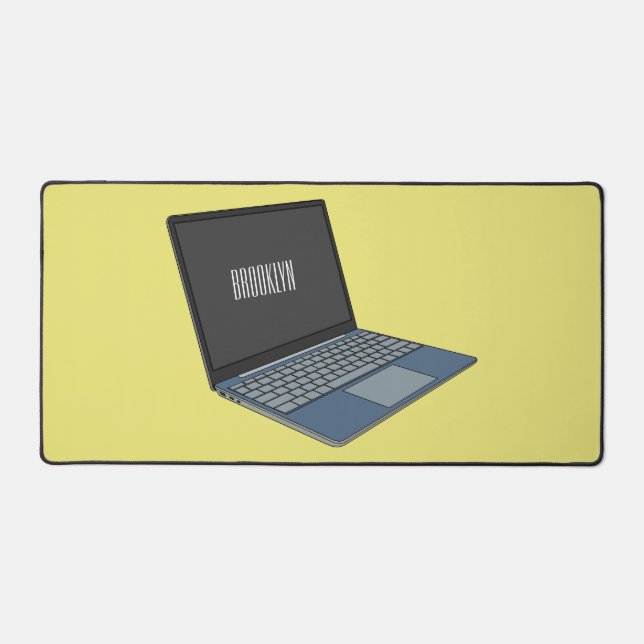 Abbildung eines Laptop-Cartoon Schreibtischunterlage (Vorderseite)
