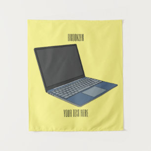 Abbildung eines Laptop-Cartoon Wandteppich
