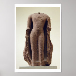 Abbildung eines stehenden Buddha, Jamalpur, Mathur Poster