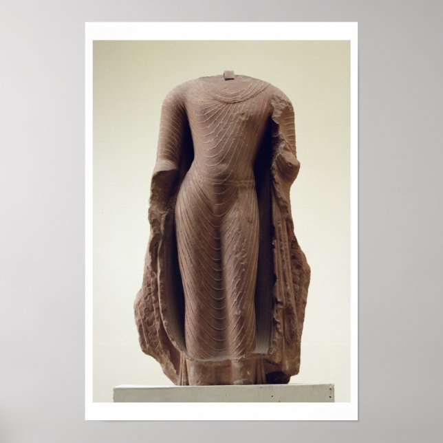 Abbildung eines stehenden Buddha, Jamalpur, Mathur Poster (Vorne)