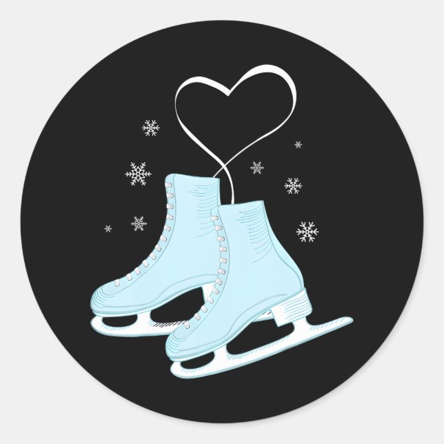 Abbildung Ice-Skaten-Herz Abbildung Skater Liebe Runder Aufkleber (Vorderseite)