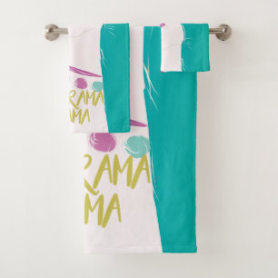 Abbildung Kein Drama Llama mit Monogramm-Design Badhandtuch Set