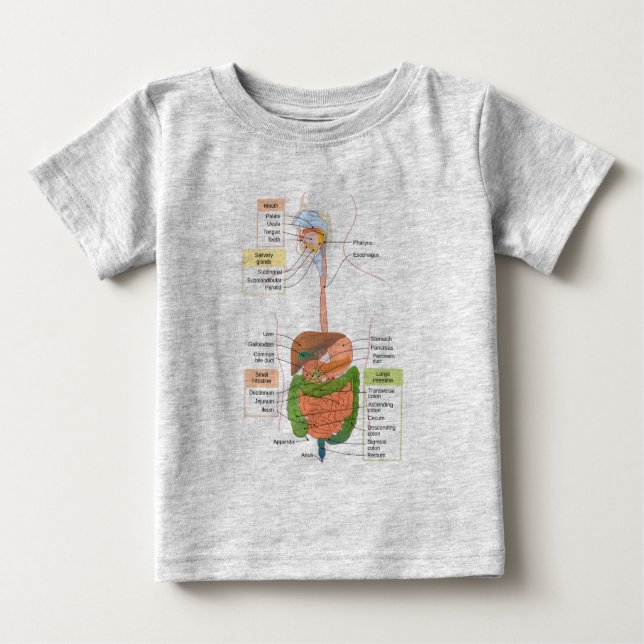 Abbildung Menschliches gastrointestinales Verdauun Baby T-shirt (Vorderseite)