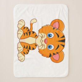Abbildung niedlicher Tiger in tierischer Cartoon Sherpadecke
