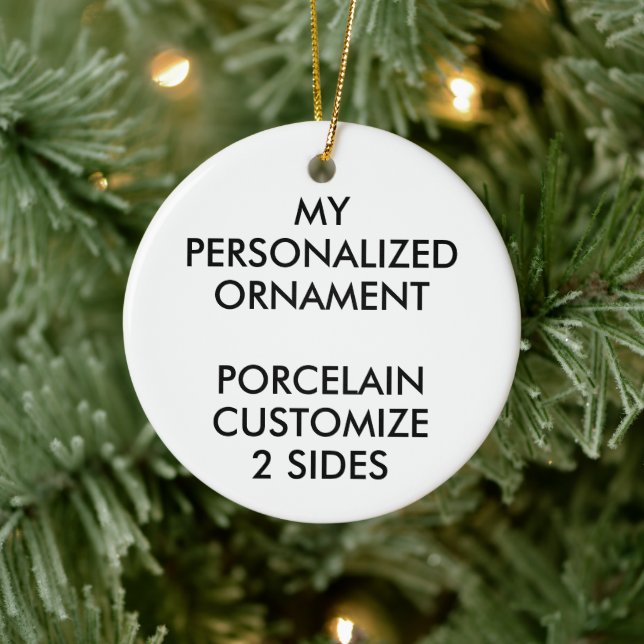ABBILDUNG Personalisierter PORCELAIN-RUNDE-FOTO Keramik Ornament (Baum)
