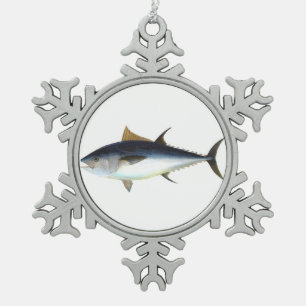 Abbildung Roter Thun Schneeflocken Zinn-Ornament