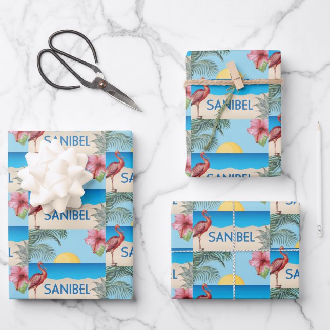 Abbildung Sanibel Island Florida Geschenkpapier Set (Vorderseite)