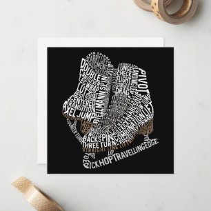 Abbildung Skate Word Art Ice Skaten Mitteilungskarte