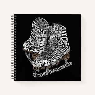 Abbildung Skate Word Art Ice Skaten Notizbuch