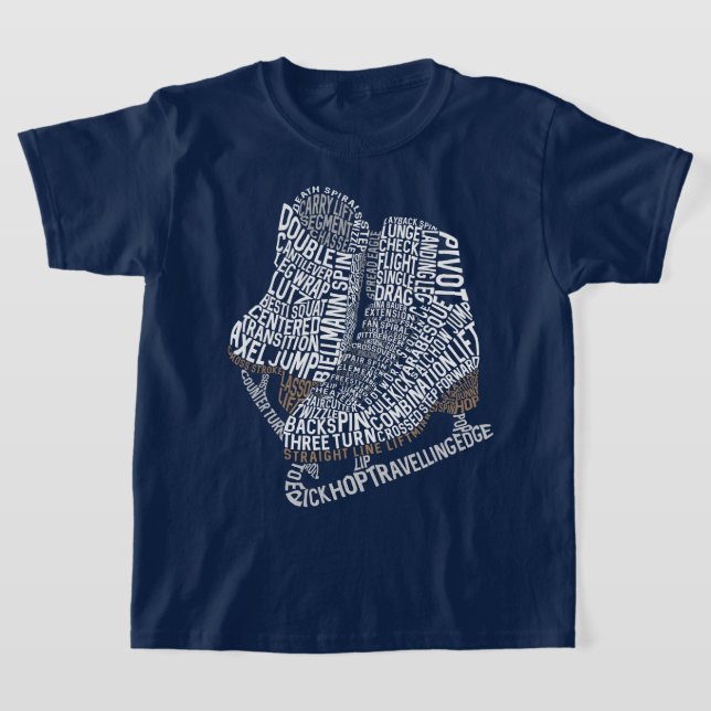Abbildung Skate Word Art Ice Skaten T-Shirt (Ablage )
