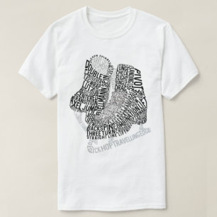 Abbildung Skate Word Art Ice Skaten T-Shirt