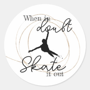 Abbildung Skaten Anführungsaufkleber "Skate aus" Runder Aufkleber