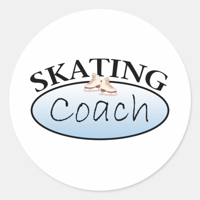 Abbildung Skaten Coach Runder Aufkleber (Vorderseite)