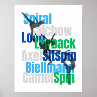 Abbildung Skaten Elements Poster Blue Green