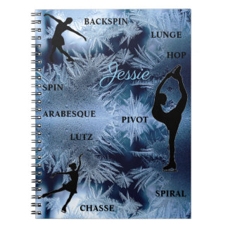 Abbildung Skaten Frozen Typografie-Notebook mit Na Notizblock