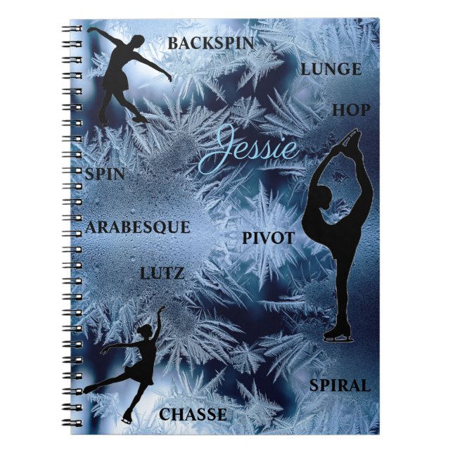 Abbildung Skaten Frozen Typografie-Notebook mit Na Notizblock (Vorderseite)