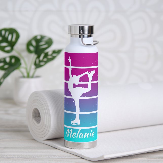 Abbildung Skaten Girl - Anpassungsname Trinkflasche (Yoga)