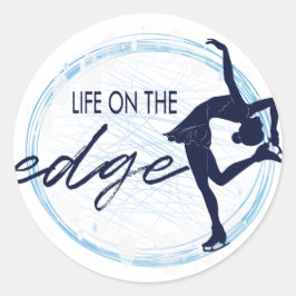 Abbildung Skaten Girl "Life on Edge" Runder Aufkleber