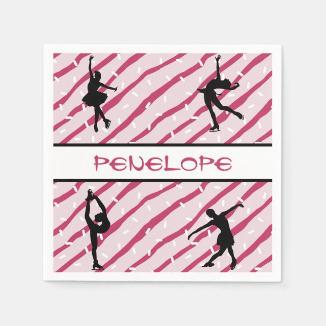 Abbildung Skaten Girl Peppermint Sprinkle Pink Serviette (Vorderseite)